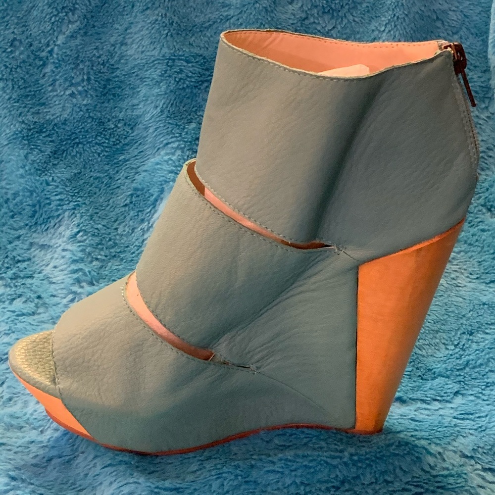 Messéca Coraline Platform Wedge Dusty Turquoise
